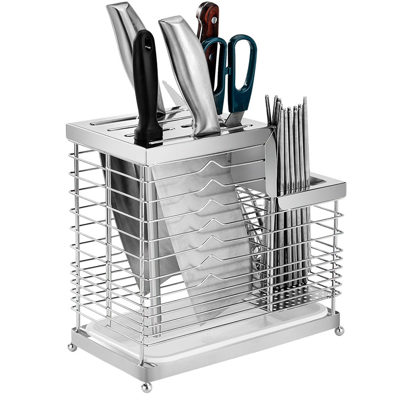Rack Kitchen Supplies 304 Stainless Steel Kitchen Knife Rack Storage Rack Knife Storage Rack Slotting Tool Holder Boxes