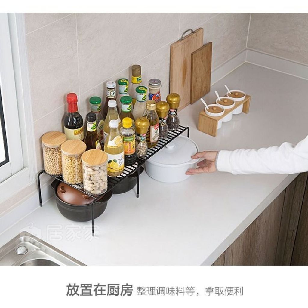 Multifunctional Retractable Iron Kitchen Storage Rack Sink Cupboard Dish Rack Seasoning Rack Kitchenware Storage Rack