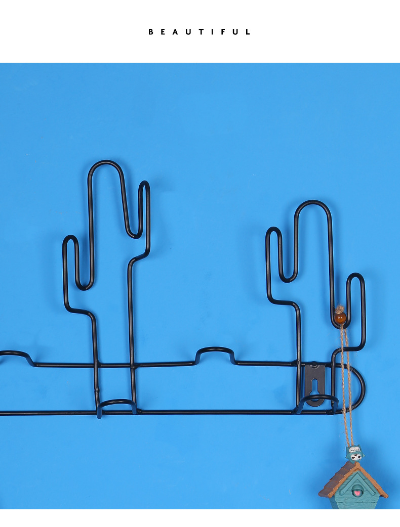 Nordic Ins Creative Cactus Wall Iron Decorative Wall Hangings Coat Hanging behind the Door Key Hook Nordic Ins Creative Cactus Wall Iron Decorative Wall Hangings Coat Hanging behind the Door Key Hook