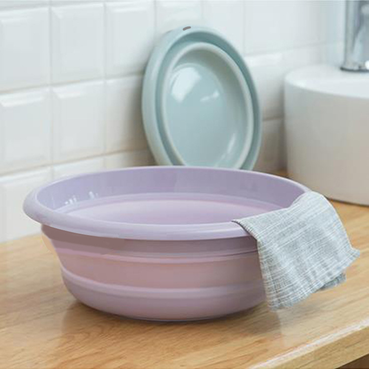 Household Portable Laundry Basin Plastic Wash-Basin Travel &amp; Outdoor Telescopic Folding Basin Feet-Washing Basin Wholesale