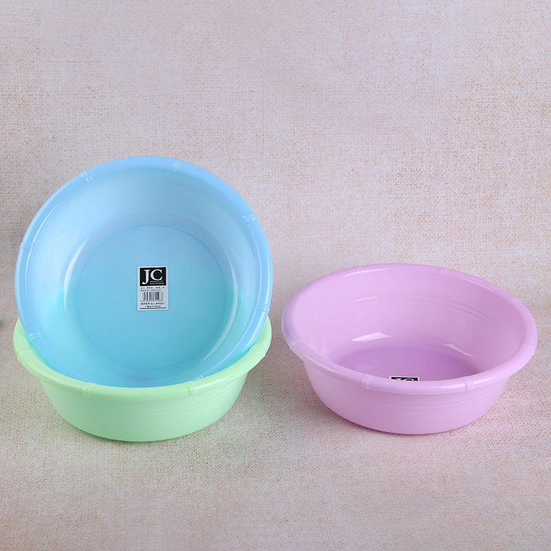 Bamboo Basin Plastic Basin Drop-Resistant Washbasin Simple Student Washbasin round Laundry Basin Washing Basin Bason