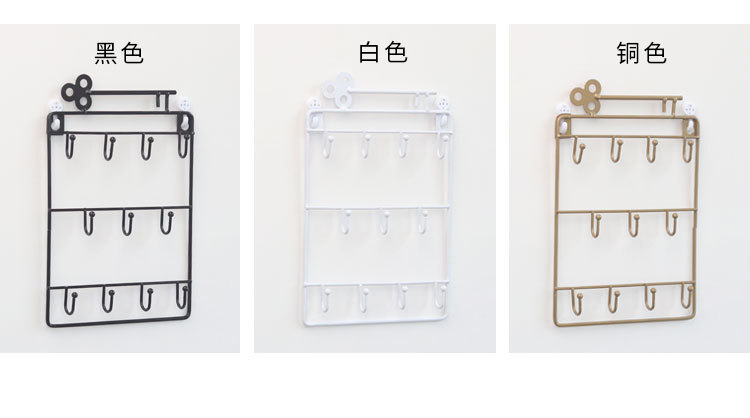 Factory Wholesale Creative Three-Layer Key behind the Door Iron Storage Hook Home Ins Decoration Wall Key Hook