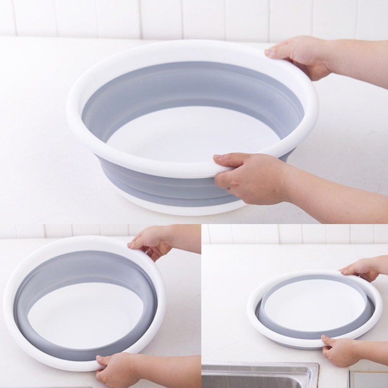 Portable Folding Basin Outdoor Car Wash Washbasin Thickened Wash Foot Basin Multi-Functional Foldable Plastic Washbasin Household