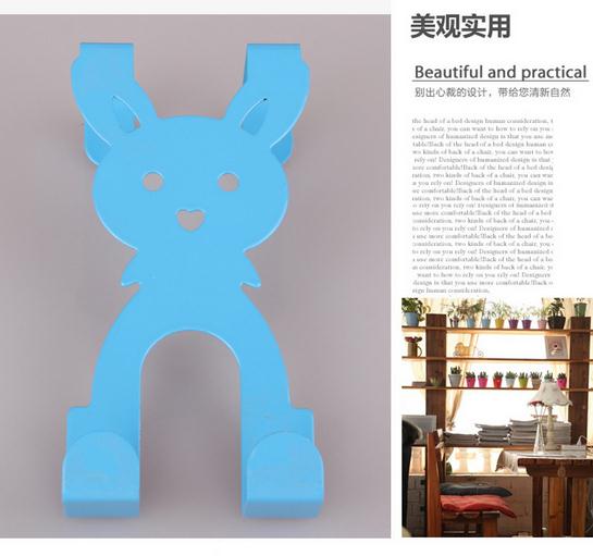 Cartoon Rabbit Creative and Powerful Iron Art Non-Marking Door Rear Hook Door Back Type Nail-Free Hanger Clothes Hook