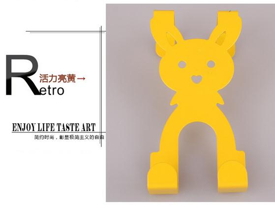 Cartoon Rabbit Creative and Powerful Iron Art Non-Marking Door Rear Hook Door Back Type Nail-Free Hanger Clothes Hook