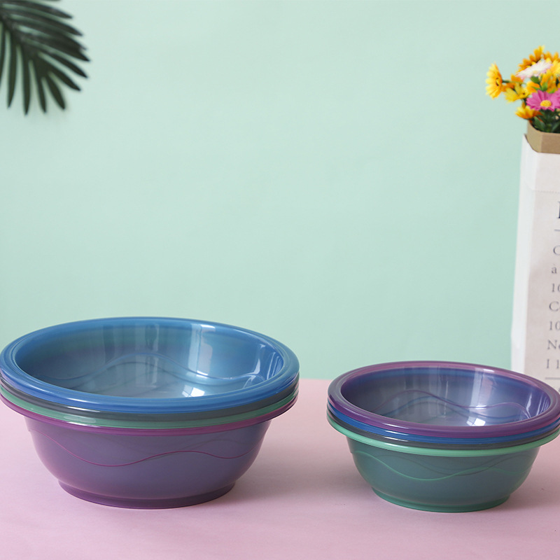 Multi-Specification Commercial Plastic Basin Transparent Household Wash Washbasin Transparent Basin Fruit and Vegetable Basin Gift Basin Transparent Basin