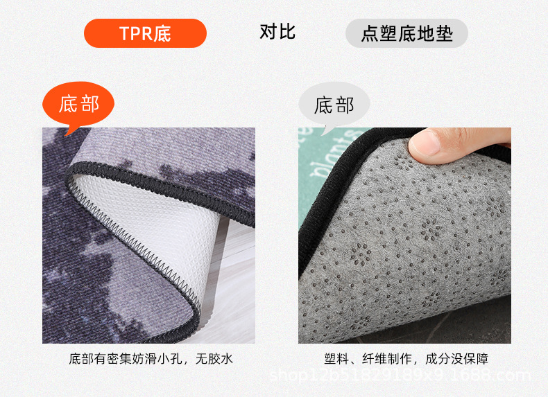 INS Cross-Border Kitchen Absorbent Dust-Proof Mat Kitchen Doormat Dustproof Non-Slip Mat Household Carpet Mats
