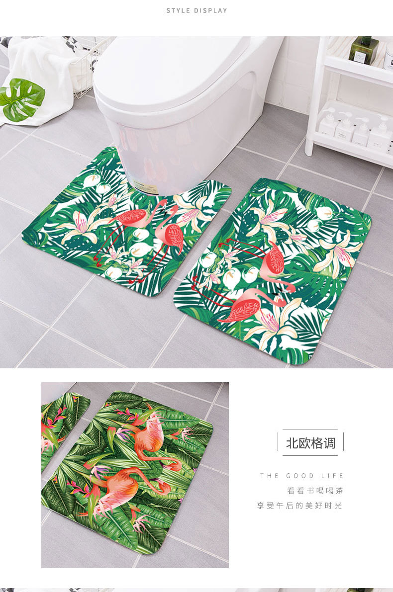 Amazon New Plant Series Carpet Mat Home Bathroom Toilet Three-Piece Set Water-Absorbing Non-Slip Mat Amazon New Plant Series Carpet Mat Home Bathroom Toilet Three-Piece Set Water-Absorbing Non-Slip Mat