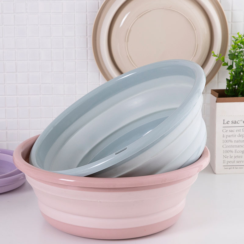 Household Portable Laundry Basin Plastic Wash-Basin Travel &amp; Outdoor Telescopic Folding Basin Feet-Washing Basin Wholesale