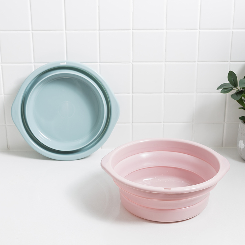 Household Portable Laundry Basin Plastic Wash-Basin Travel &amp; Outdoor Telescopic Folding Basin Feet-Washing Basin Wholesale
