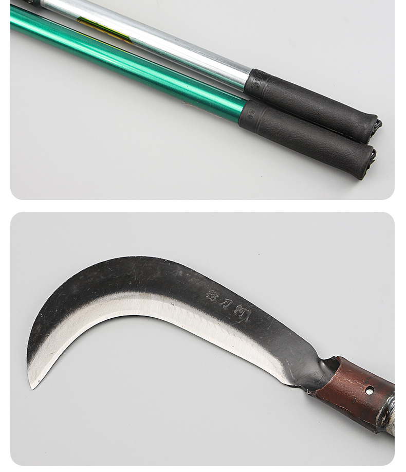 Yongjia 812 Long Iron Handle Hook Chopper Sickle Straw Knife Long Handle Plastic Cutter Mountain Knife Outdoor Knife