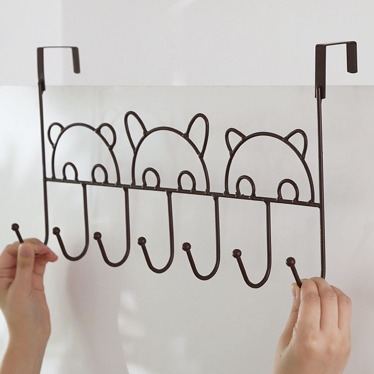 Iron Bedroom Hanger behind the Door Punch-Free Panda Coat Hook Installation-Free Nail-Free Hook