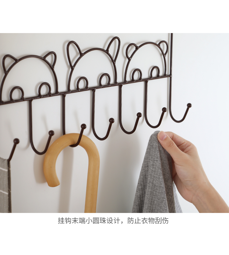 Iron Bedroom Hanger behind the Door Punch-Free Panda Coat Hook Installation-Free Nail-Free Hook Iron Bedroom Hanger behind the Door Punch-Free Panda Coat Hook Installation-Free Nail-Free Hook