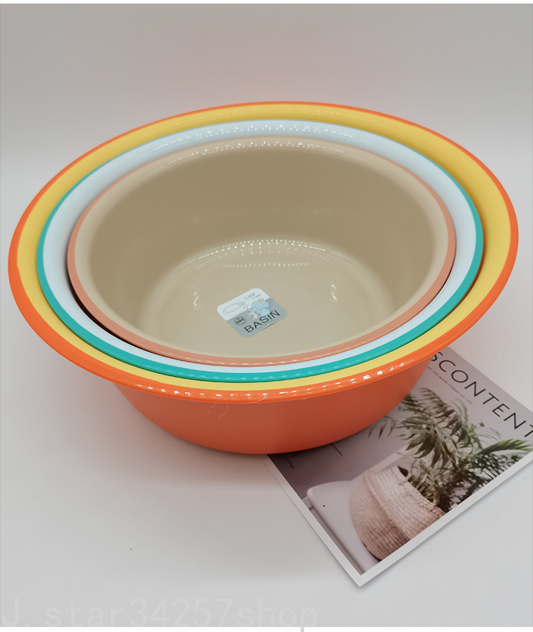 Cleaning Supplies Thickened Plastic Two-Color Washbasin Household Large Vegetable Washing Small Basin Babies' Wash Basin Foot Washing