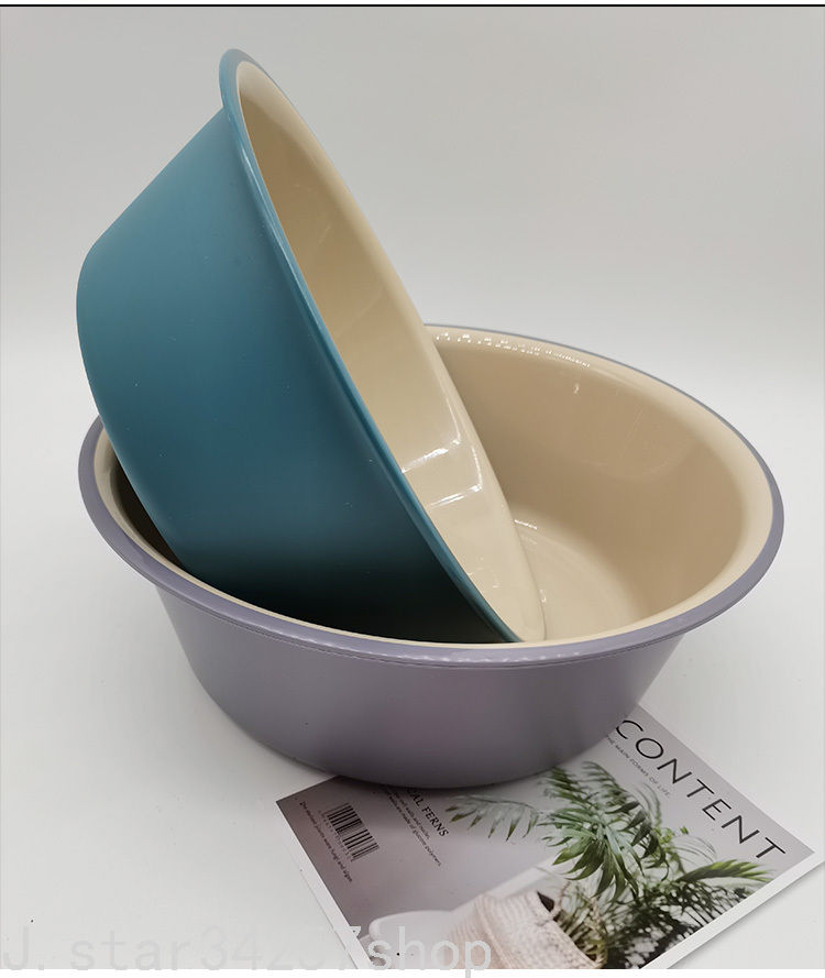 Cleaning Supplies Thickened Plastic Two-Color Washbasin Household Large Vegetable Washing Small Basin Babies' Wash Basin Foot Washing