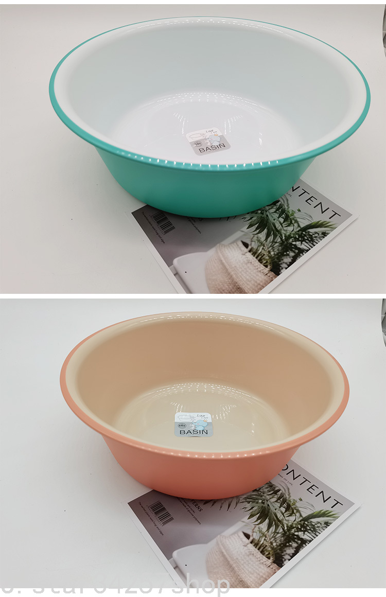 Cleaning Supplies Thickened Plastic Two-Color Washbasin Household Large Vegetable Washing Small Basin Babies' Wash Basin Foot Washing
