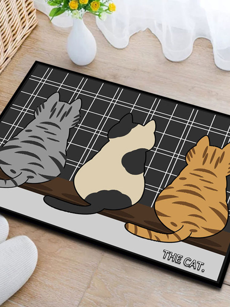 Entrance Printed Mat Cartoon Cute Door Mat Bedroom Kitchen Bathroom Bathroom Entrance Non-Slip Mat Absorbent Floor Mat