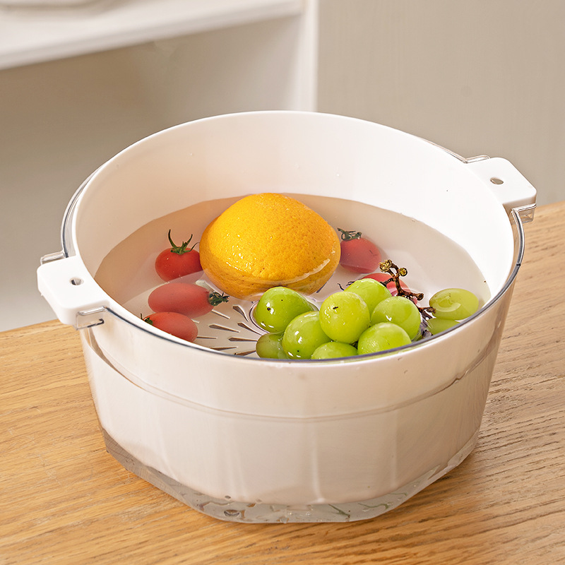 Drain Basket Household Washing Vegetable Basket Fruit Plate Fruit Pot Living Room And Kitchen Plastic Fruit Washing Vegetable Washing Basket Washing Basin
