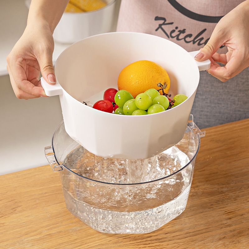 Drain Basket Household Washing Vegetable Basket Fruit Plate Fruit Pot Living Room And Kitchen Plastic Fruit Washing Vegetable Washing Basket Washing Basin