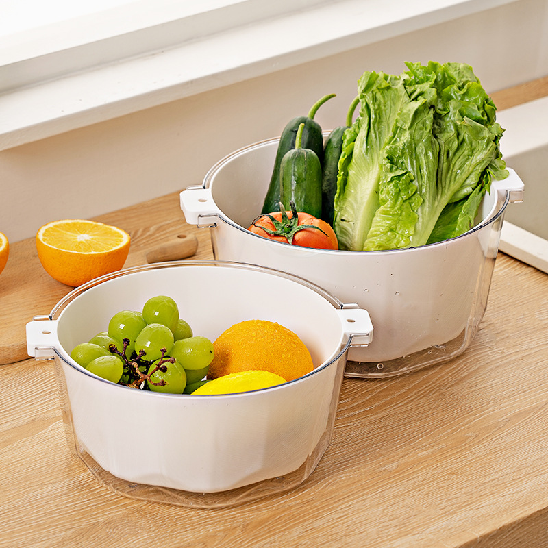 Drain Basket Household Washing Vegetable Basket Fruit Plate Fruit Pot Living Room And Kitchen Plastic Fruit Washing Vegetable Washing Basket Washing Basin