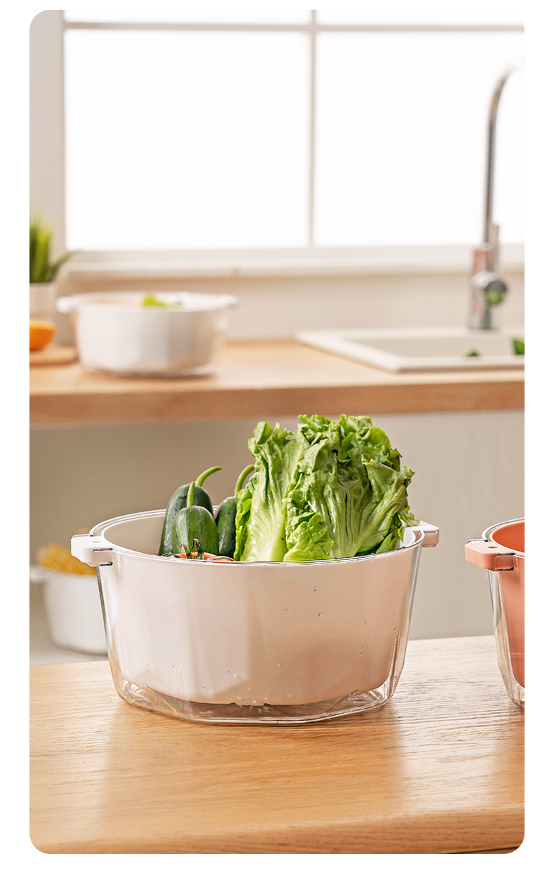 Drain Basket Household Washing Vegetable Basket Fruit Plate Fruit Pot Living Room And Kitchen Plastic Fruit Washing Vegetable Washing Basket Washing Basin