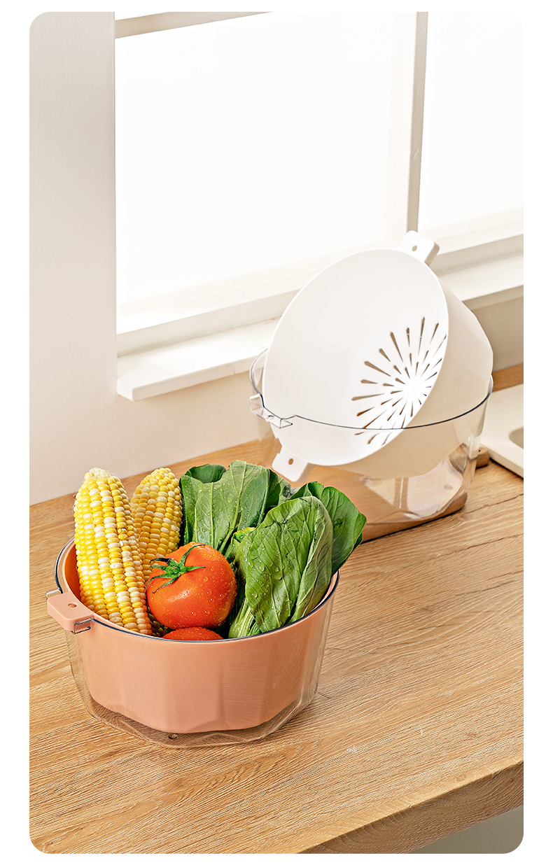 Drain Basket Household Washing Vegetable Basket Fruit Plate Fruit Pot Living Room And Kitchen Plastic Fruit Washing Vegetable Washing Basket Washing Basin