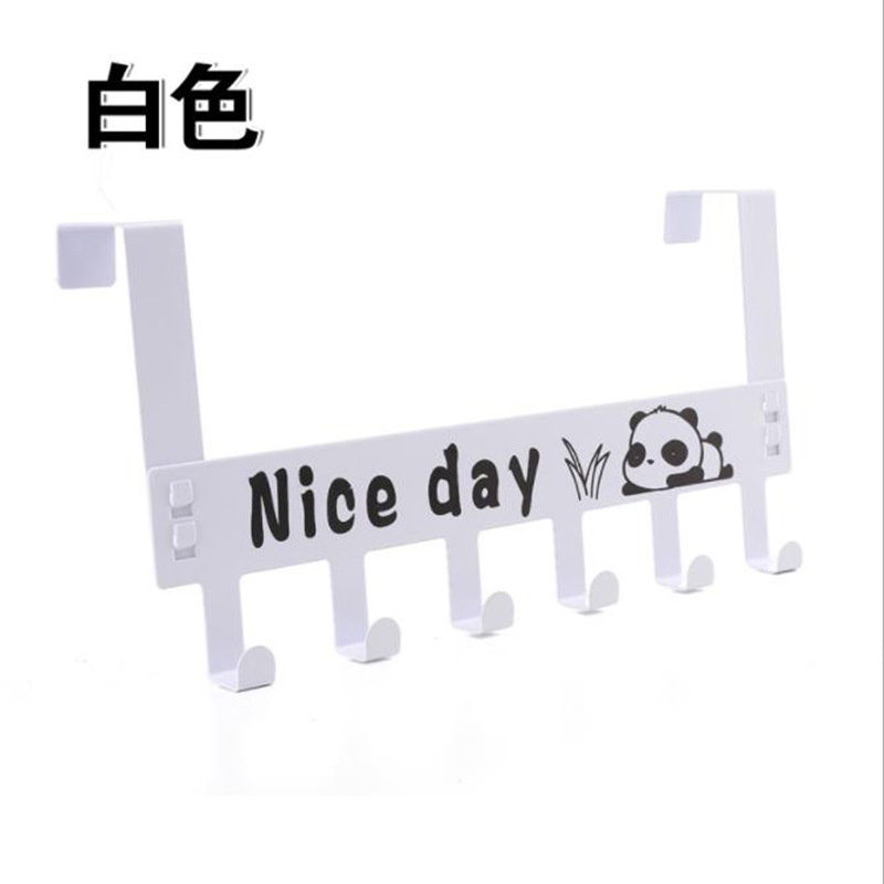 Simple Wrought Iron Creative Household Door Hook Kitchen Metal Seamless Punch-Free Storage Rack Strong Load-Bearing