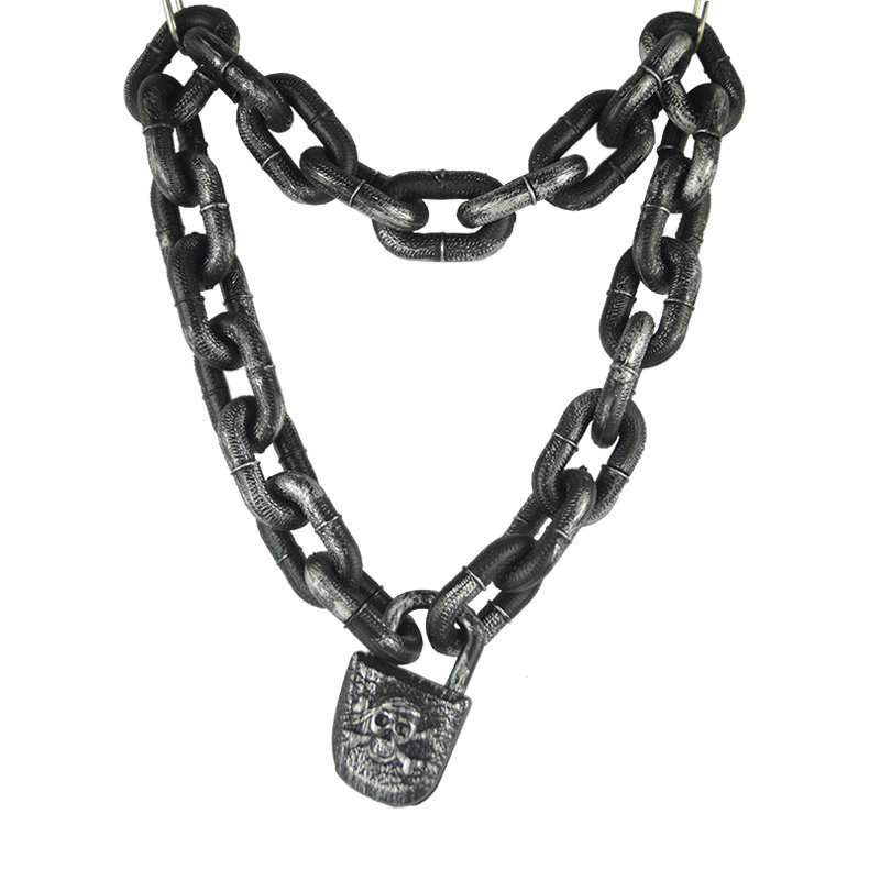 Halloween Props Shackle Prisoner Toy Handcuffs Shackles Plastic Iron Chain Ancient People Chain Hook Chain Hammer