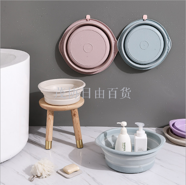 Manufacturers direct folding plastic wash basin portable outdoor travel home can be folded basin washing feet washing basin