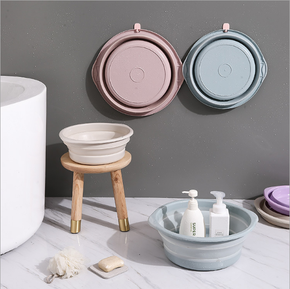 Manufacturers direct folding plastic wash basin portable outdoor travel home can be folded basin washing feet washing basin