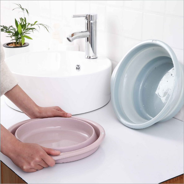 Manufacturers direct folding plastic wash basin portable outdoor travel home can be folded basin washing feet washing basin