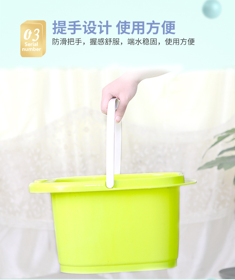 Factory Direct Sales Portable Plastic Six-Wheel Massage Foot Bath Barrel Thickened Roller Feet-Washing Basin Household Feet Bathing Tub