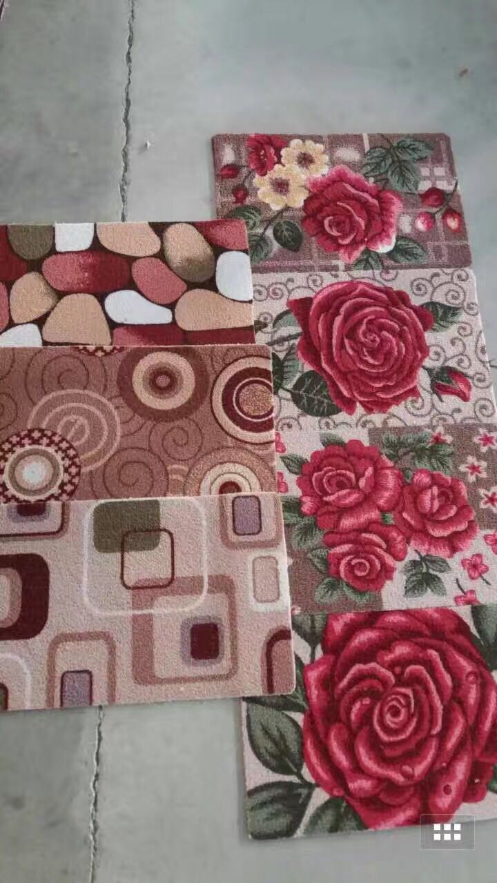 Classic Door Mat Ziwei Loop Velvet Sheet Three Flowers 58*38 Stone Leopard Figure Non-Slip Mat Home Door Mat