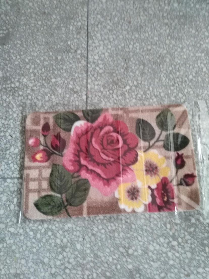 Classic Door Mat Ziwei Loop Velvet Sheet Three Flowers 58*38 Stone Leopard Figure Non-Slip Mat Home Door Mat