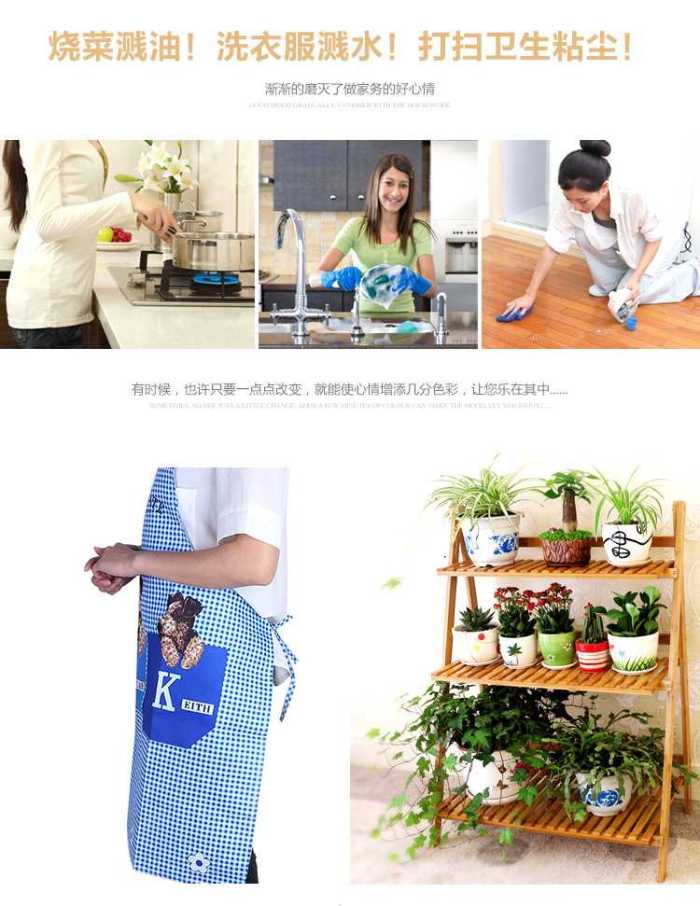 Factory direct sales of new Korean version of OK dog cartoon printing apron oil-proof, pollution-proof and waterproof apron smock Factory direct sales of new Korean version of OK dog cartoon printing apron oil-proof, pollution-proof and waterproof apron smock