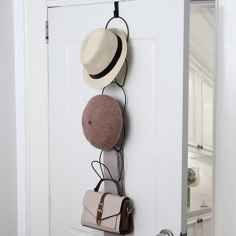 Iron Door Hook Punch-Free Coat Rack Wall Mount Scarf Seamless Hat Storage Fantastic Metal Hook