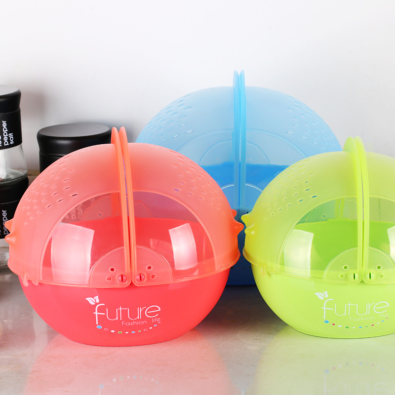 Creative Kitchen Flip Rotating Drain Basket Fruit and Vegetable Cleaning Basin Dish Washing Basket Plastic Large Drain Basket