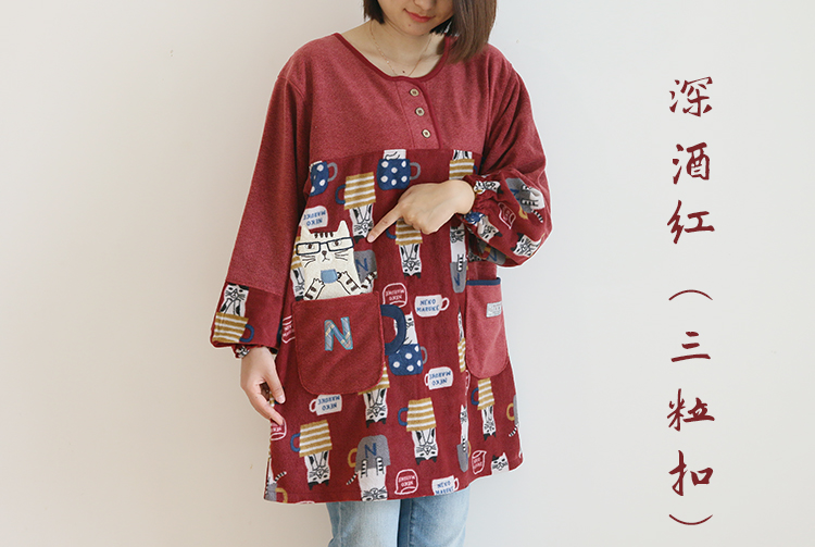 Daily Order Cute Cartoon Autumn and Winter Warm Apron Plush Homewear Overclothes Bib Antifouling Kitchen Long Sleeve Apron Daily Order Cute Cartoon Autumn and Winter Warm Apron Plush Homewear Overclothes Bib Antifouling Kitchen Long Sleeve Apron