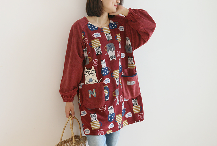 Daily Order Cute Cartoon Autumn and Winter Warm Apron Plush Homewear Overclothes Bib Antifouling Kitchen Long Sleeve Apron Daily Order Cute Cartoon Autumn and Winter Warm Apron Plush Homewear Overclothes Bib Antifouling Kitchen Long Sleeve Apron