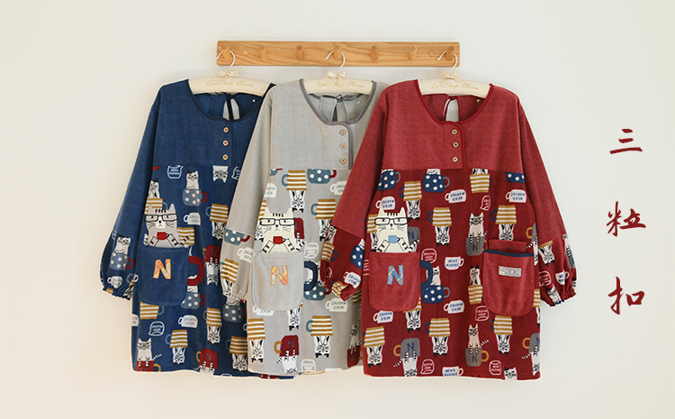 Daily Order Cute Cartoon Autumn and Winter Warm Apron Plush Homewear Overclothes Bib Antifouling Kitchen Long Sleeve Apron Daily Order Cute Cartoon Autumn and Winter Warm Apron Plush Homewear Overclothes Bib Antifouling Kitchen Long Sleeve Apron
