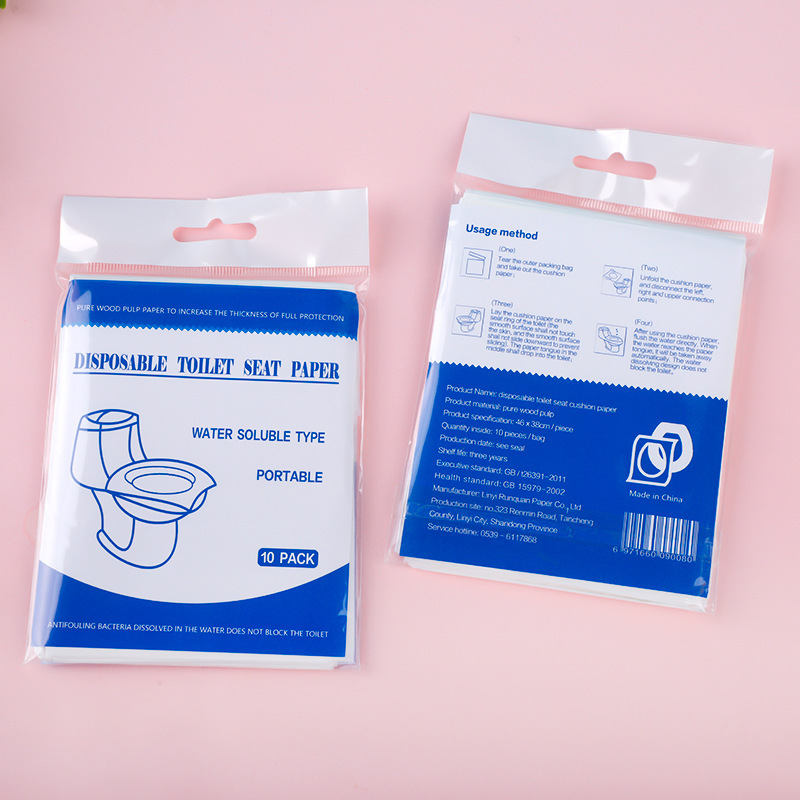 Disposable Thickened Toilet Seat Paper Foreign Trade Design Cushion Paper 10 Pieces Travel Soluble Toilet Paper Toilet Paper