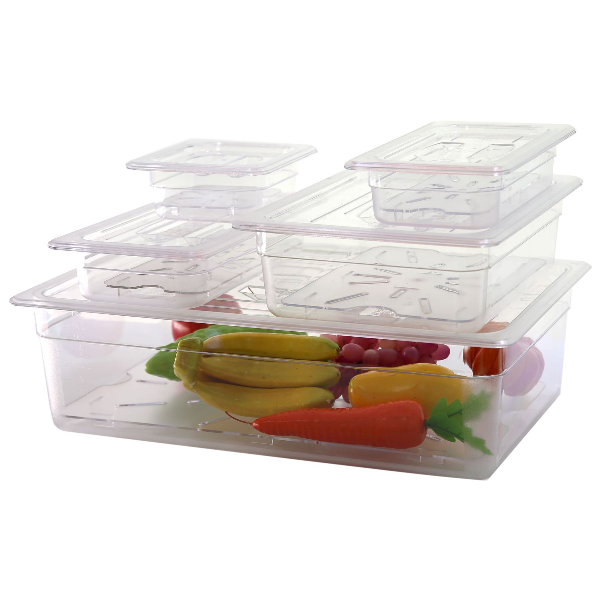 PC Transparent Bowl Rectangular Plastic Fraction Basin Acrylic Food Basin Fruit Box Spicy Hot Pot Salad Bowl Covered