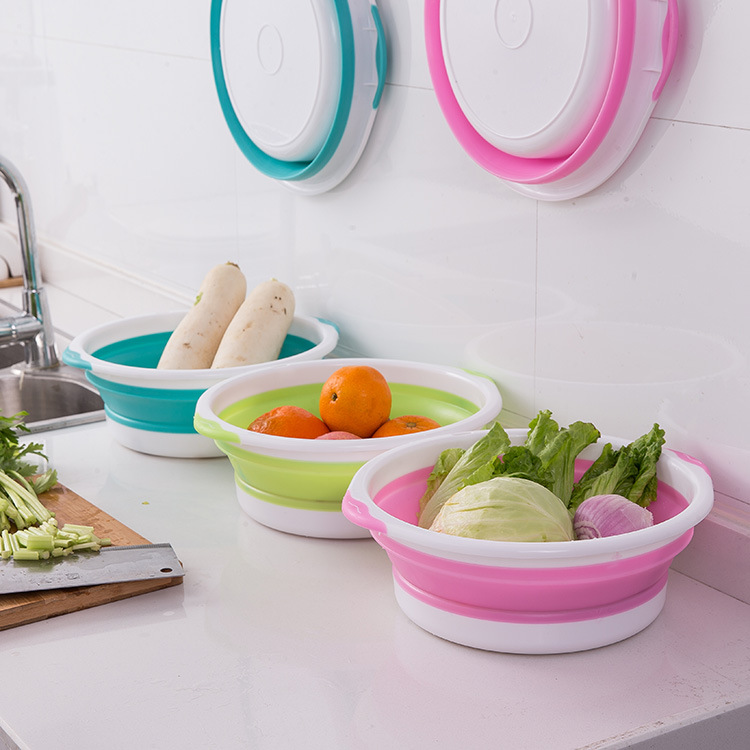 Manufacturers household convenient collapsible washbasin plastic washbasin outdoor can shrink the washbasin foot basin