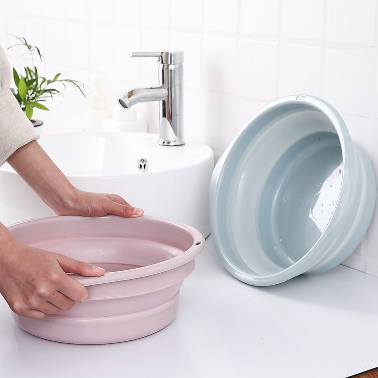 Manufacturers household convenient collapsible washbasin plastic washbasin outdoor can shrink the washbasin foot basin