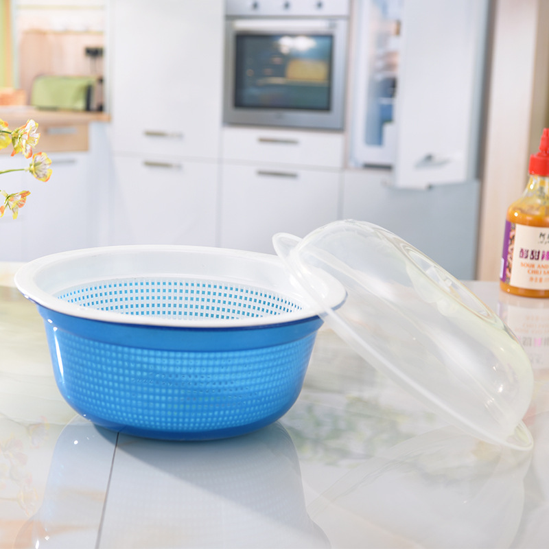 Kitchen for wash basket plastic fruit bowl double layer dripping basket fruit and vegetable basket for wash basin drip sieve