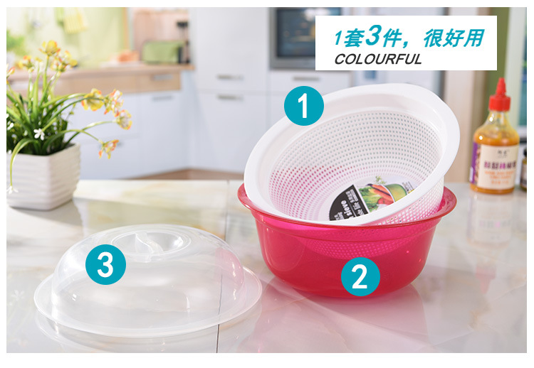 Kitchen for wash basket plastic fruit bowl double layer dripping basket fruit and vegetable basket for wash basin drip sieve Kitchen for wash basket plastic fruit bowl double layer dripping basket fruit and vegetable basket for wash basin drip sieve