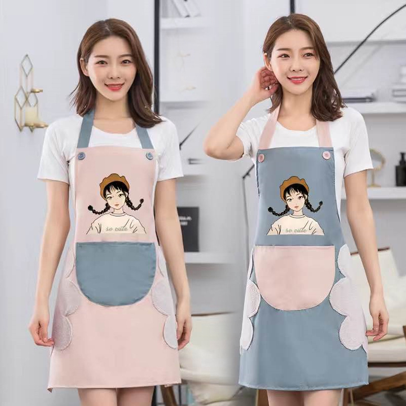Household Erasable Hand Apron Female Kitchen Waterproof Oil-Proof Fashion Apron Adult Chef Cooking Work Overclothes Male Household Erasable Hand Apron Female Kitchen Waterproof Oil-Proof Fashion Apron Adult Chef Cooking Work Overclothes Male