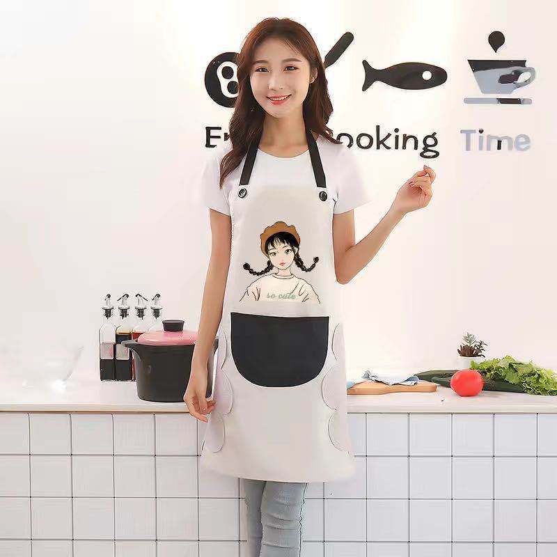 Household Erasable Hand Apron Female Kitchen Waterproof Oil-Proof Fashion Apron Adult Chef Cooking Work Overclothes Male Household Erasable Hand Apron Female Kitchen Waterproof Oil-Proof Fashion Apron Adult Chef Cooking Work Overclothes Male
