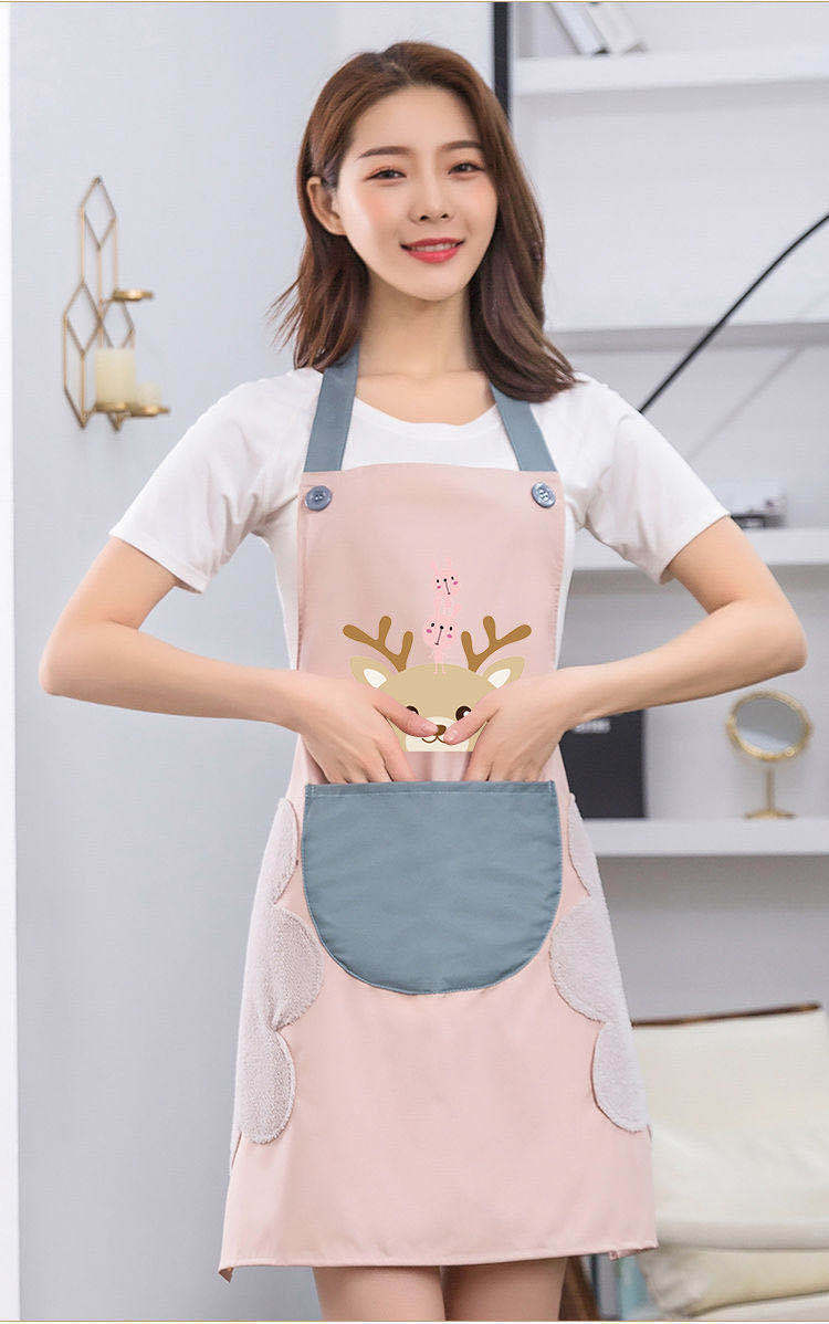 Household Erasable Hand Apron Female Kitchen Waterproof Oil-Proof Fashion Apron Adult Chef Cooking Work Overclothes Male Household Erasable Hand Apron Female Kitchen Waterproof Oil-Proof Fashion Apron Adult Chef Cooking Work Overclothes Male