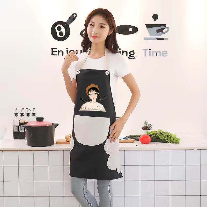 Household Erasable Hand Apron Female Kitchen Waterproof Oil-Proof Fashion Apron Adult Chef Cooking Work Overclothes Male Household Erasable Hand Apron Female Kitchen Waterproof Oil-Proof Fashion Apron Adult Chef Cooking Work Overclothes Male